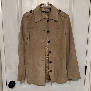 Liz Claiborne Tan Suede Button-Up Jacket